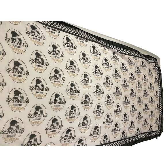 Guinness Scarf Brewed Ireland Woman Stout Polka Dot Black White Bandana 40 x 71" - Picture 1 of 5